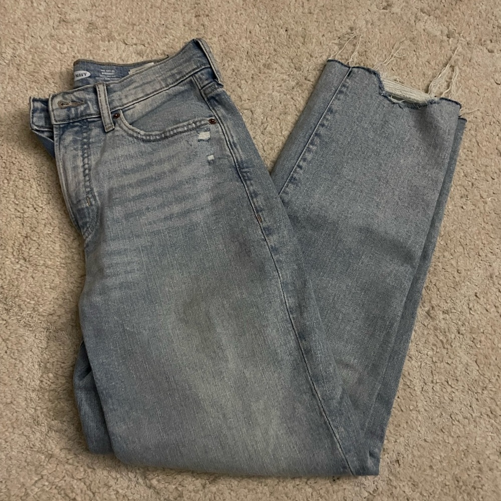 old navy sky hi straight extra high rise jeans